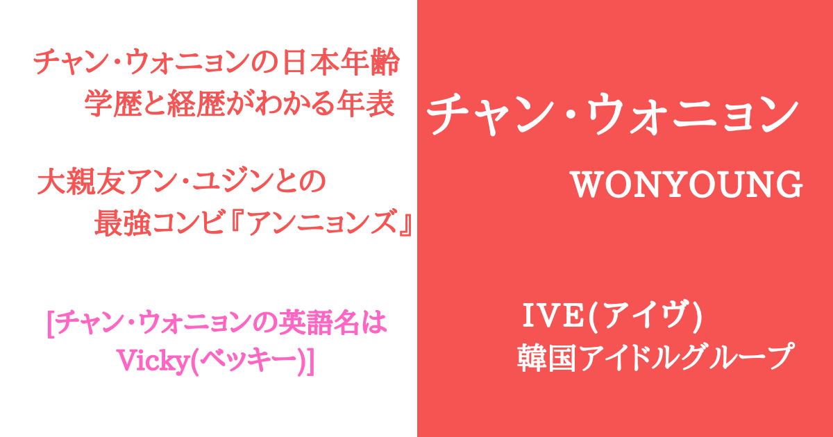 ウォニョンIVE・IZONEデビュー日本年齢！英語名Vickyとアンニョンズ